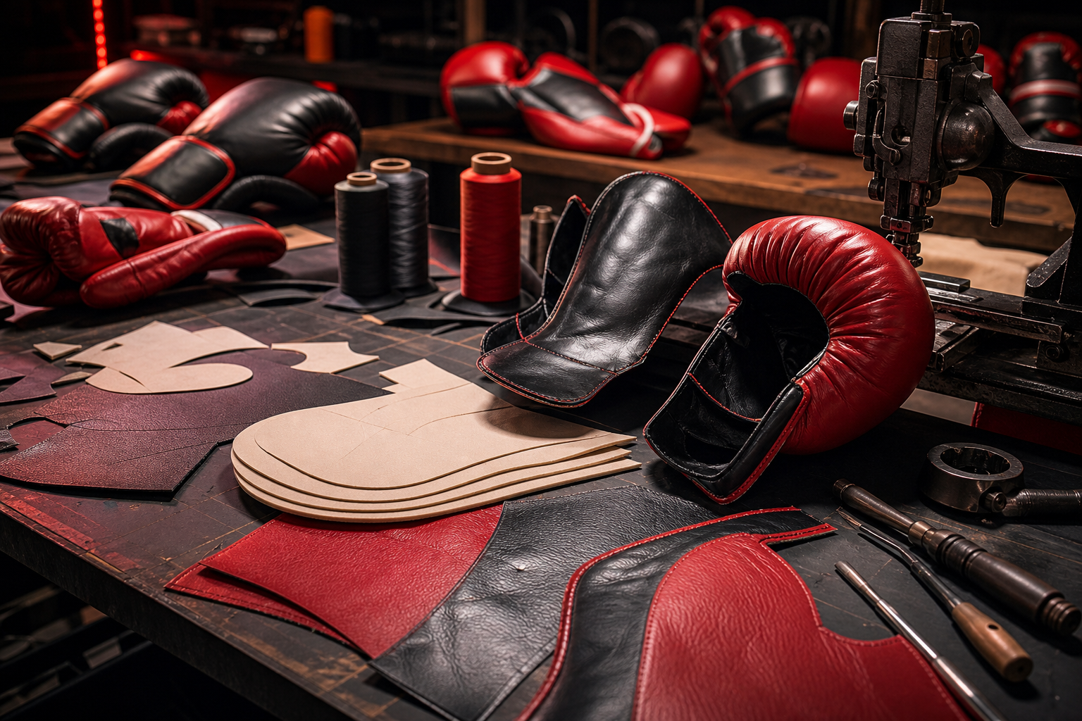 Boxing gloves production and stitching process