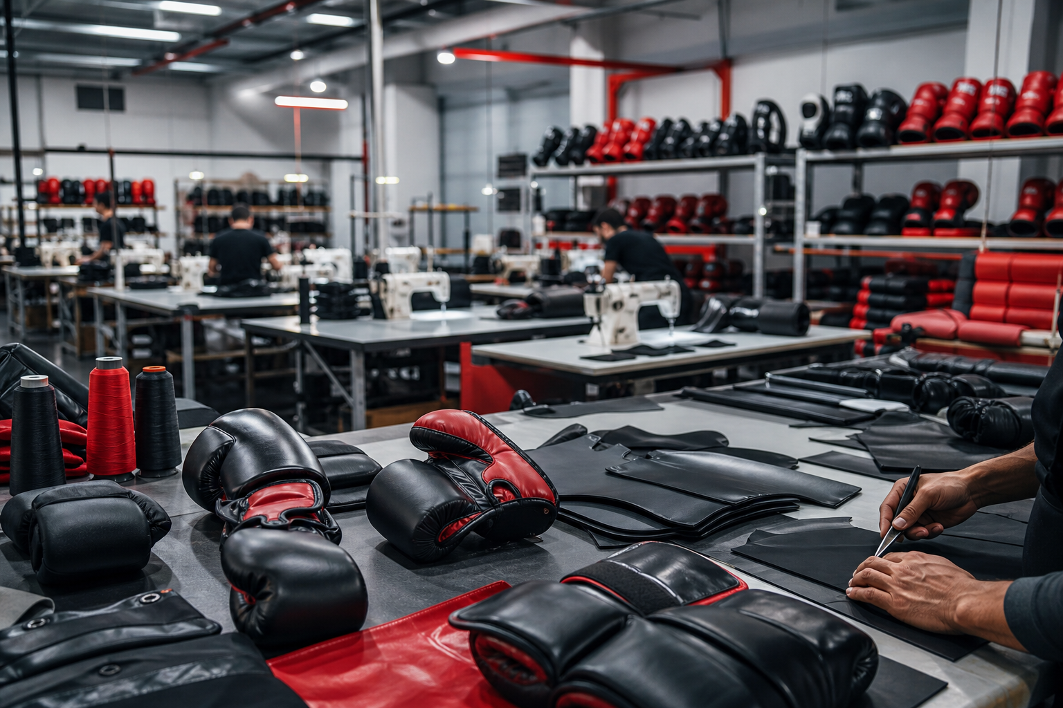 URWA boxing gloves factory workshop